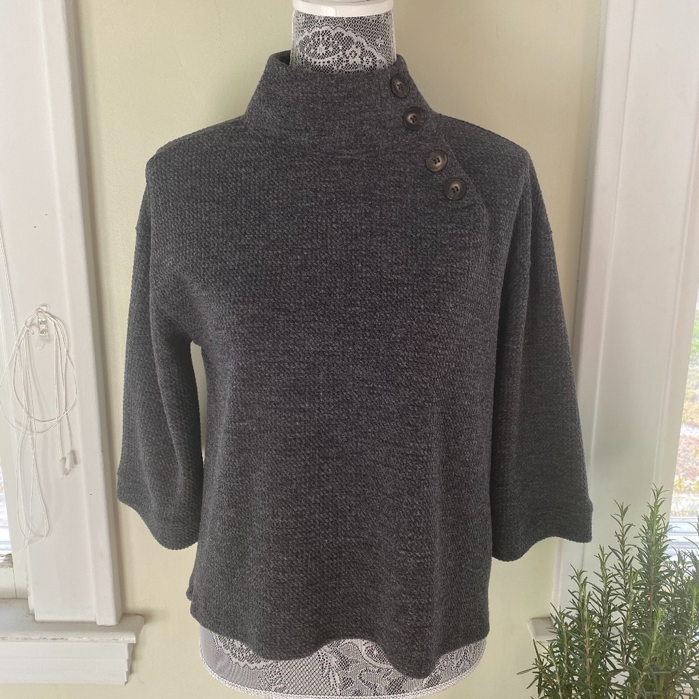 Anthropologie Waffle Mock Turtle Neck